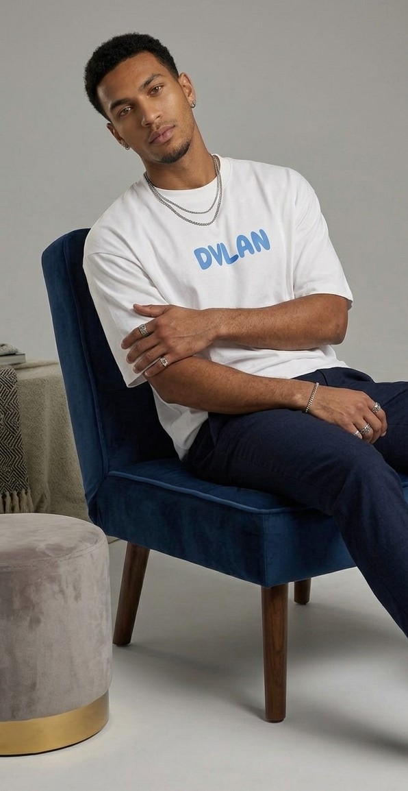 Front view of a white T-shirt featuring a circular clock with Roman numerals, two koi fish inside the clock, and the text “Only dead fish go with the flow.”